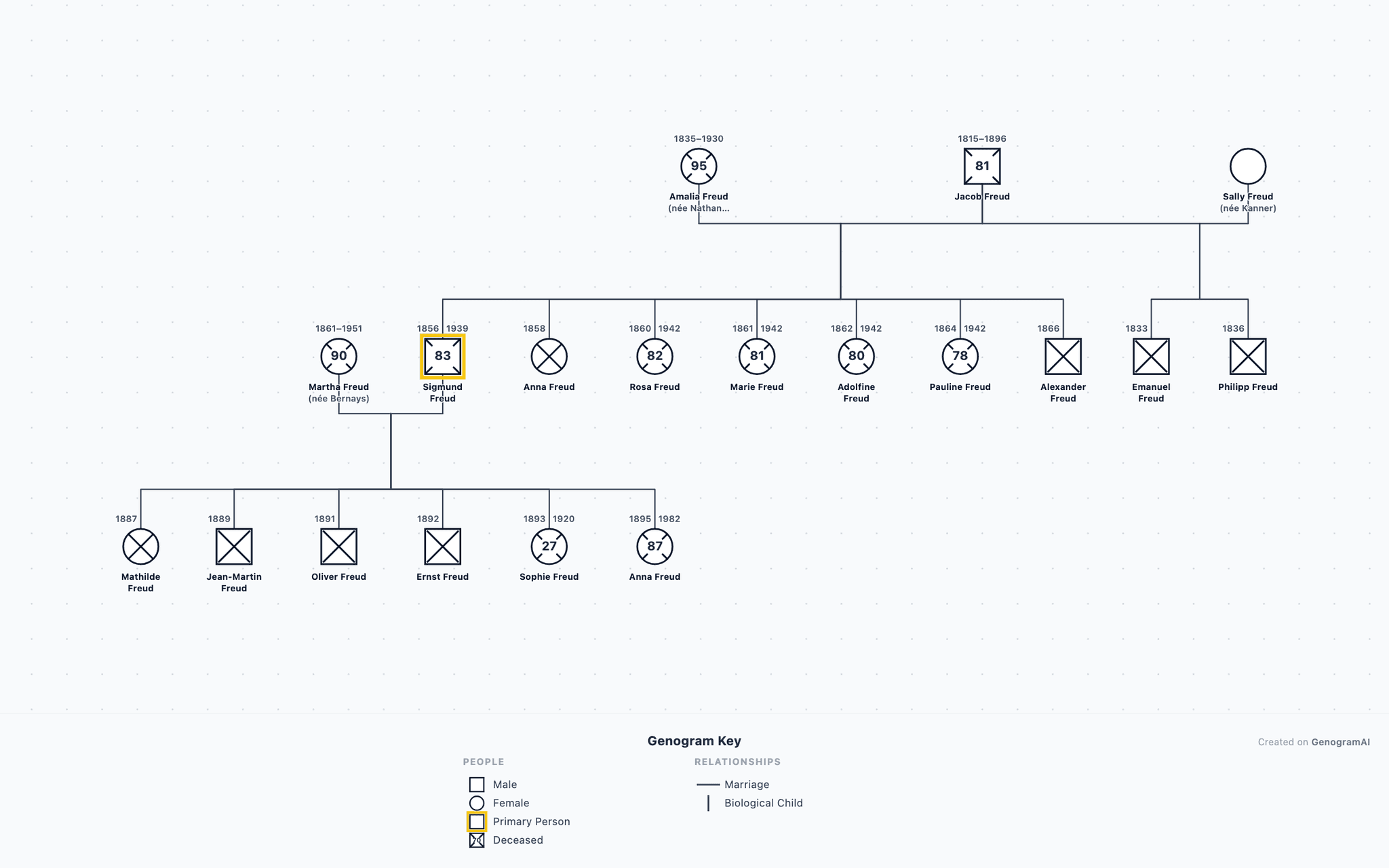 Freud Family Genogram example