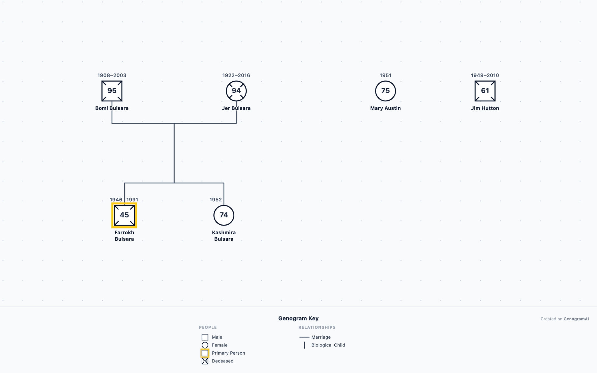 Freddie Mercury Genogram example
