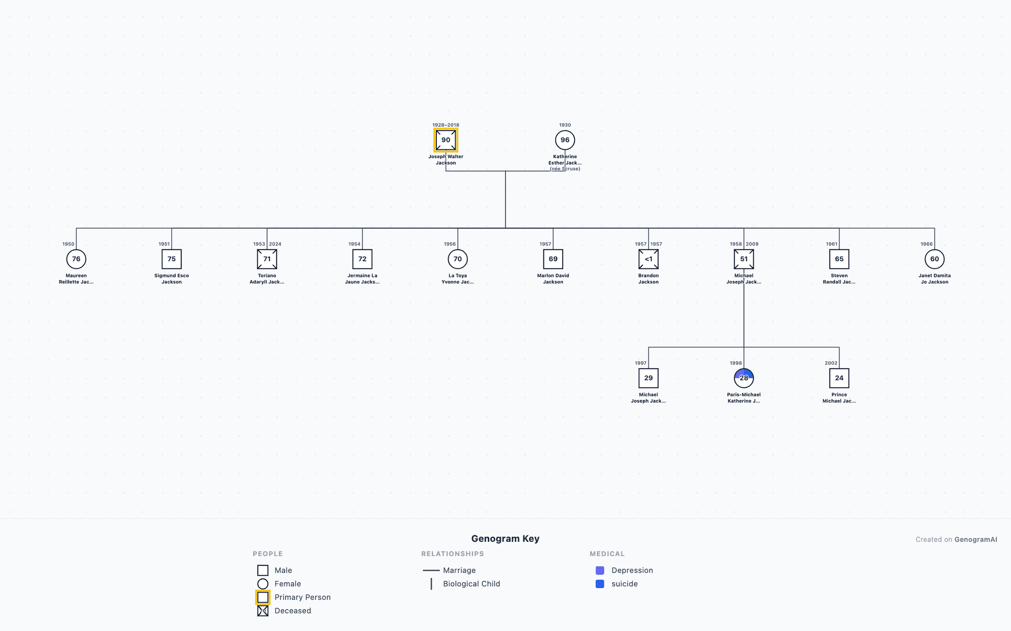 Jackson Family Genogram example