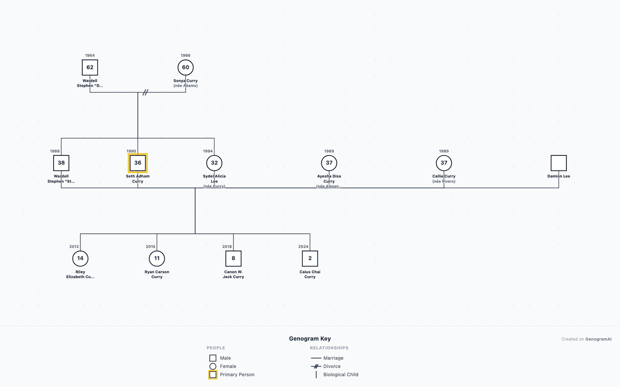 Curry Family Genogram example