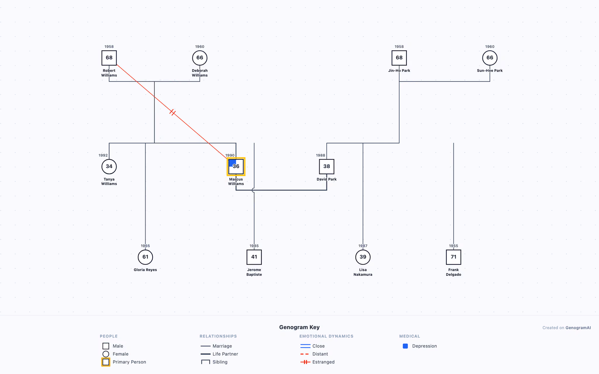 Chosen Family Genogram example