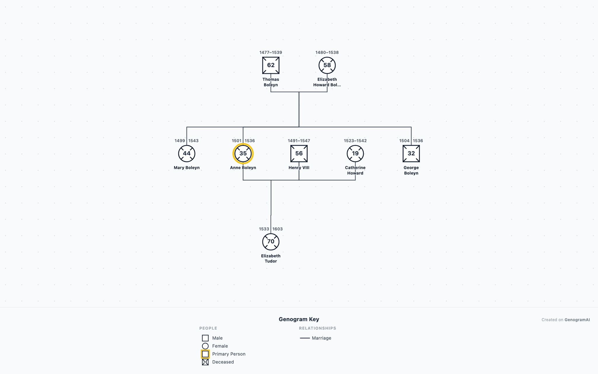 Boleyn Family Genogram example