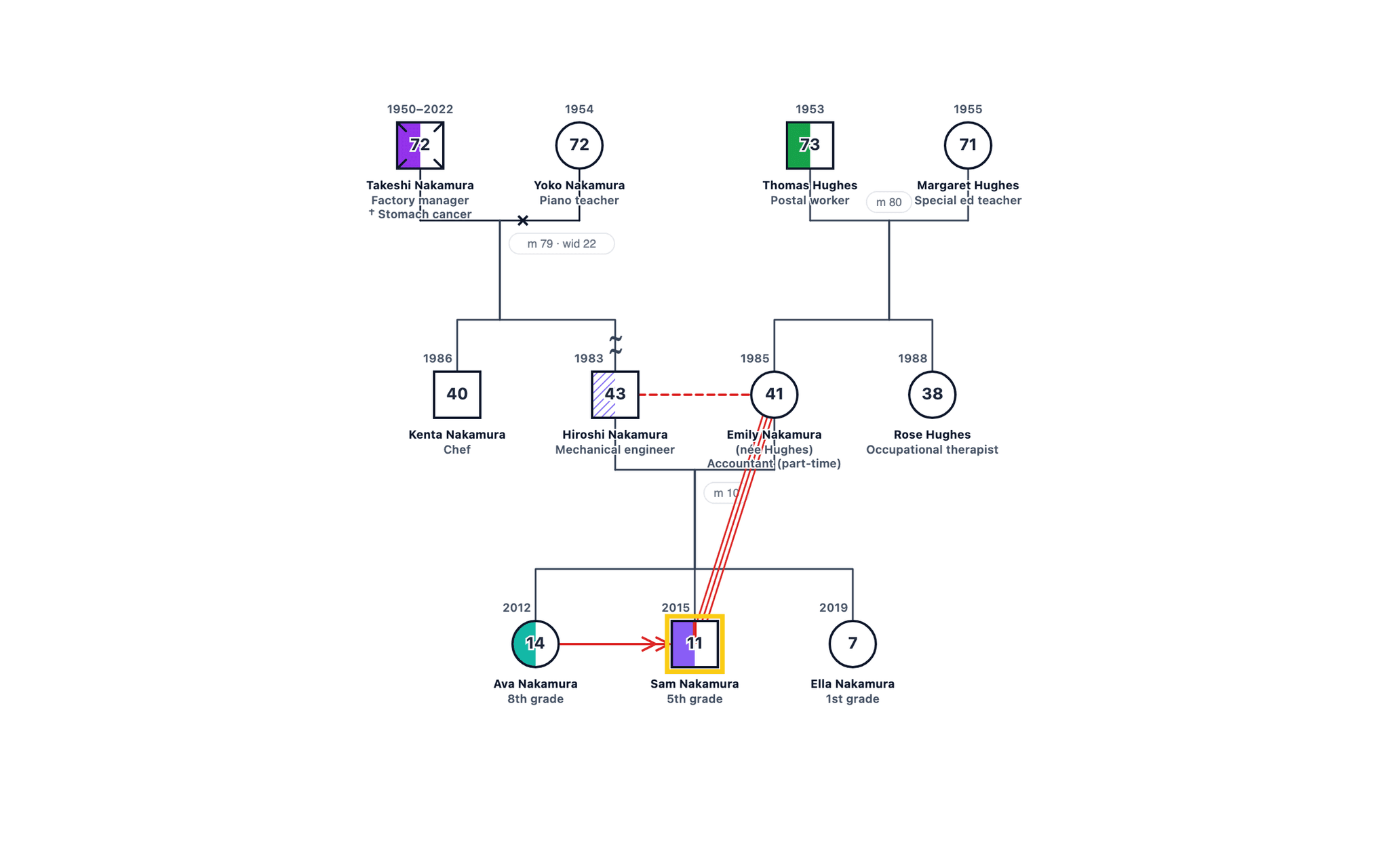 Child with Down Syndrome: Family Adaptation genogram example