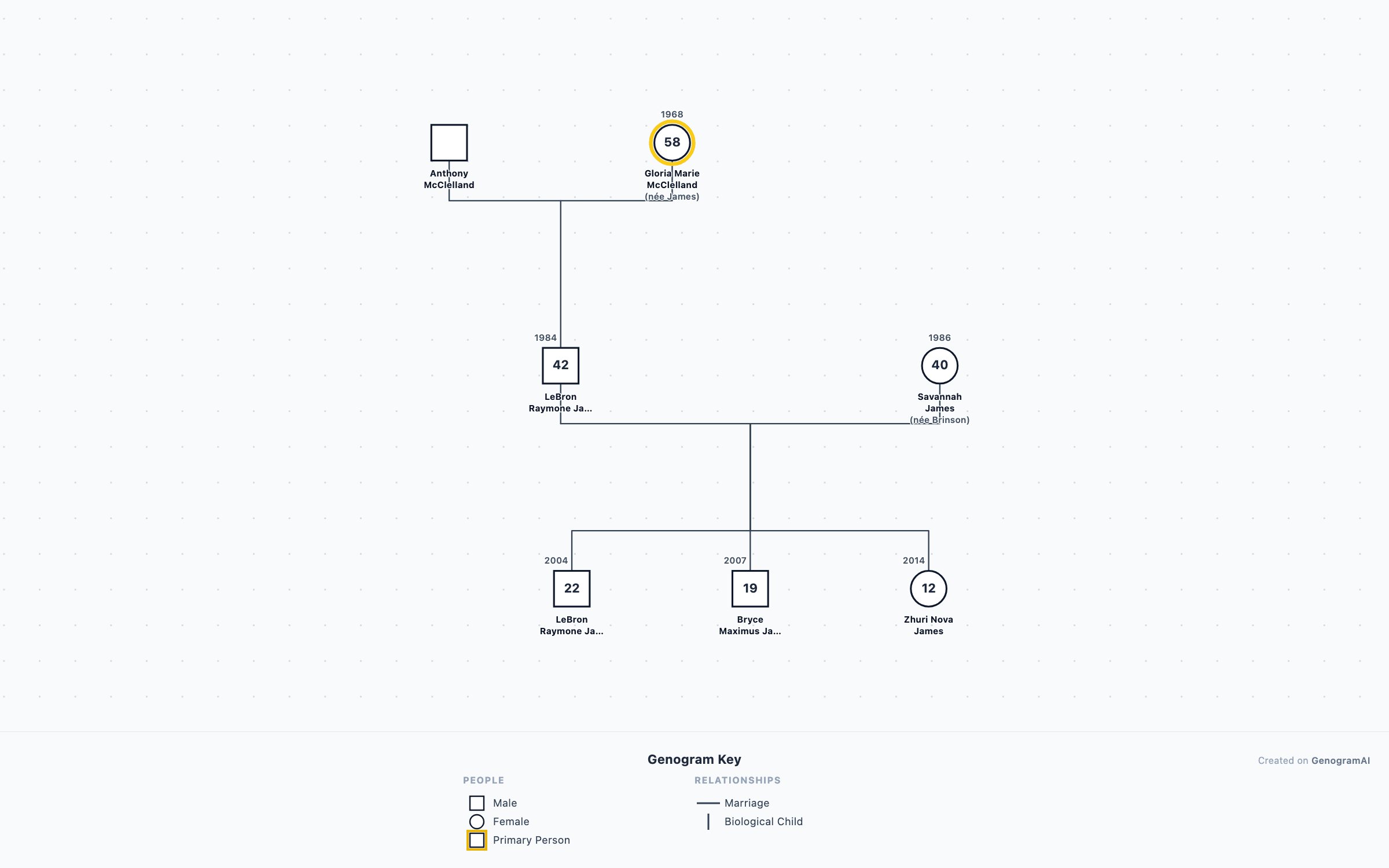 LeBron James Genogram genogram