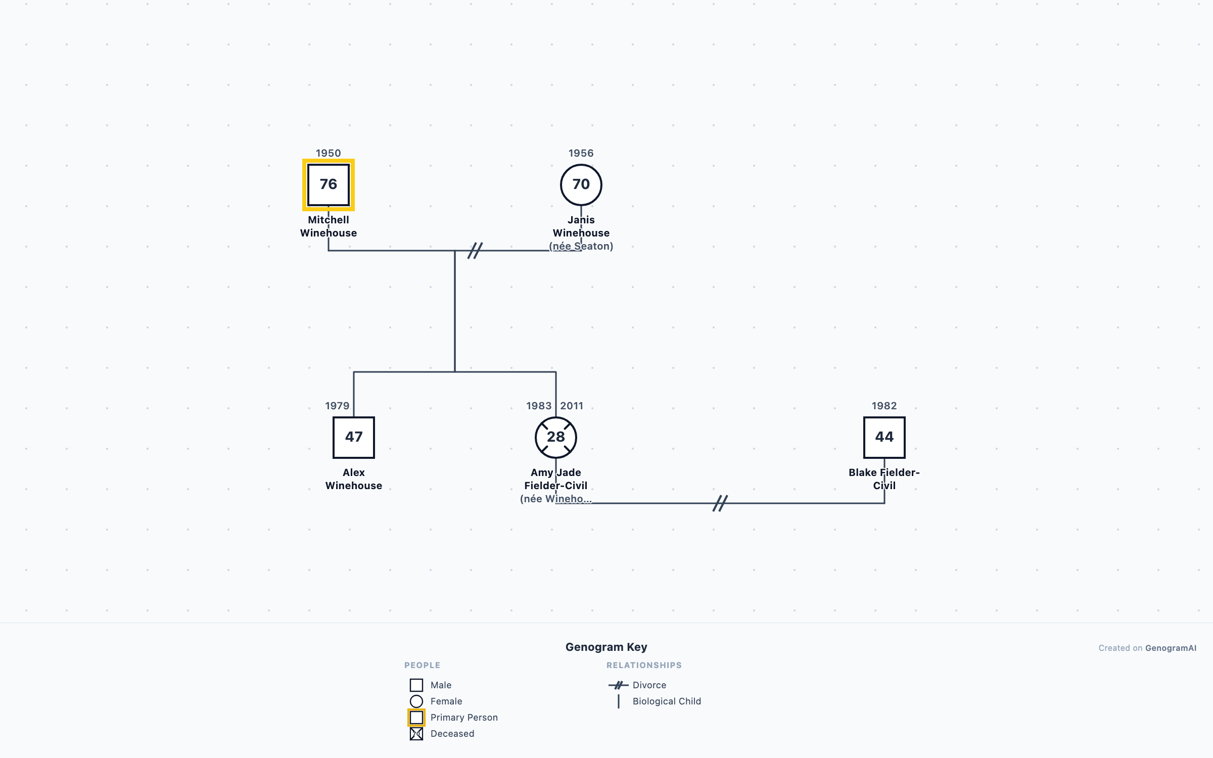 Amy Winehouse Genogram genogram