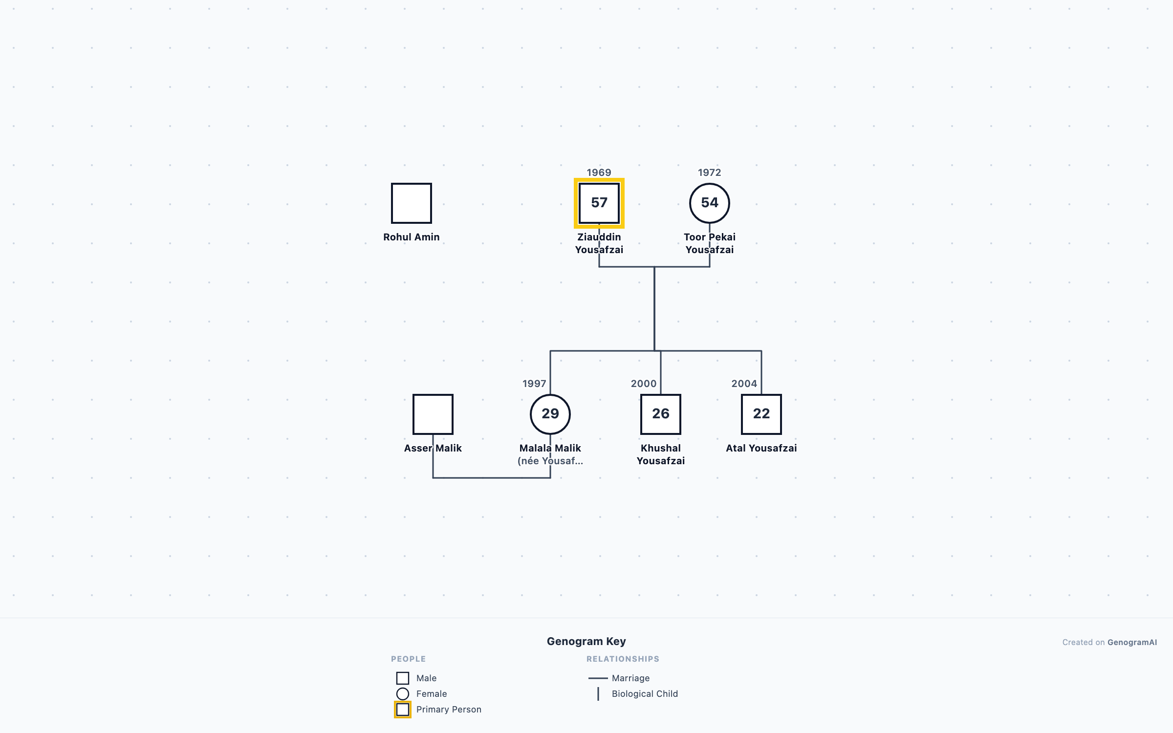 Malala Yousafzai Genogram genogram