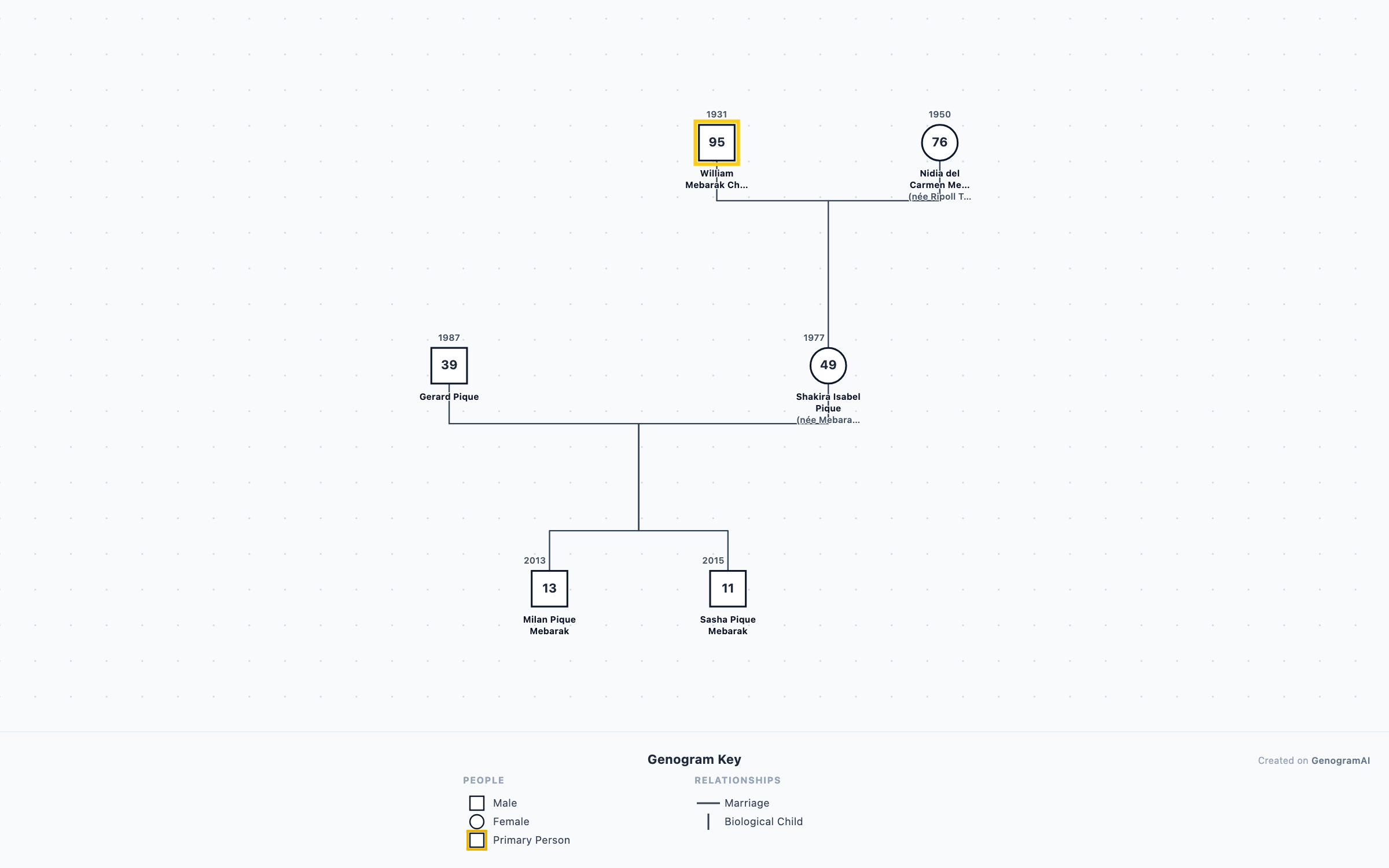 Shakira Genogram genogram