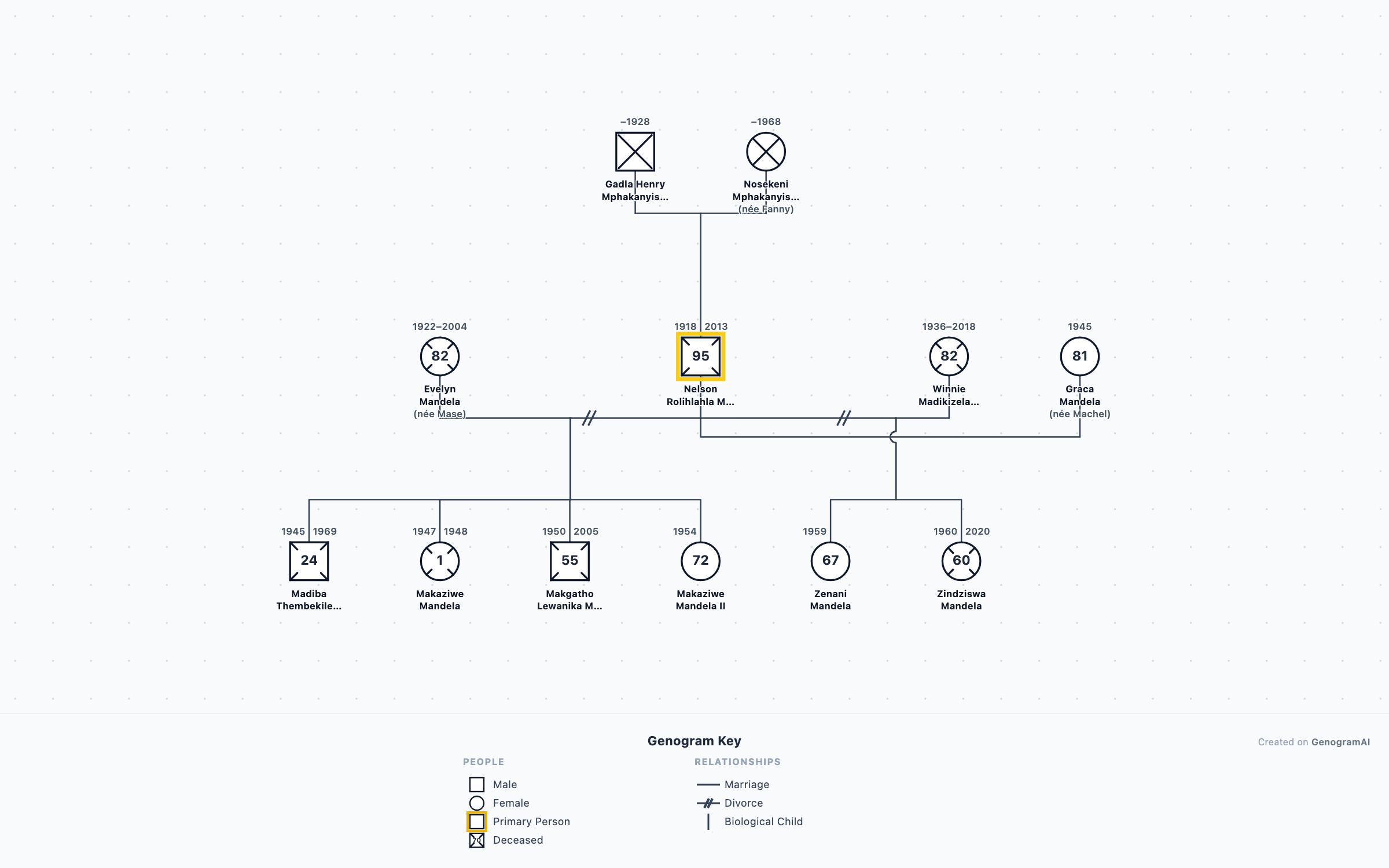 Nelson Mandela Genogram genogram