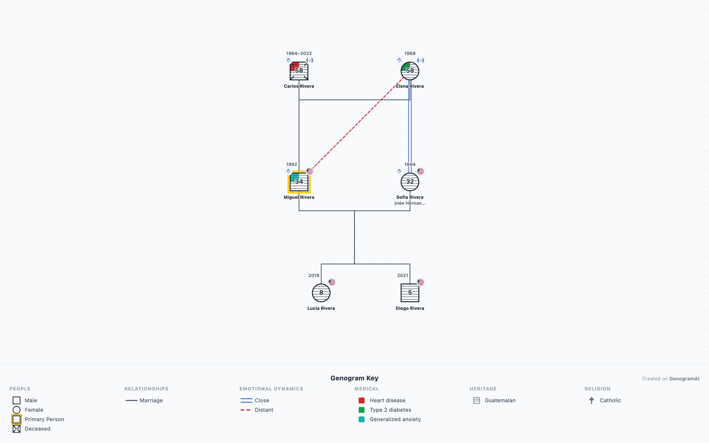 Community Support Network Genogram genogram