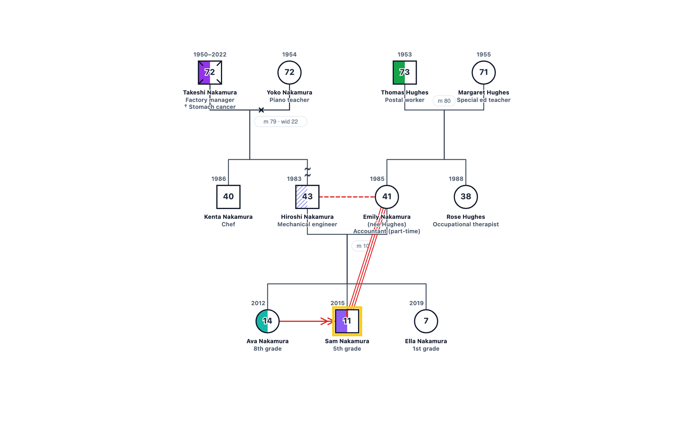 Child with Down Syndrome: Family Adaptation genogram