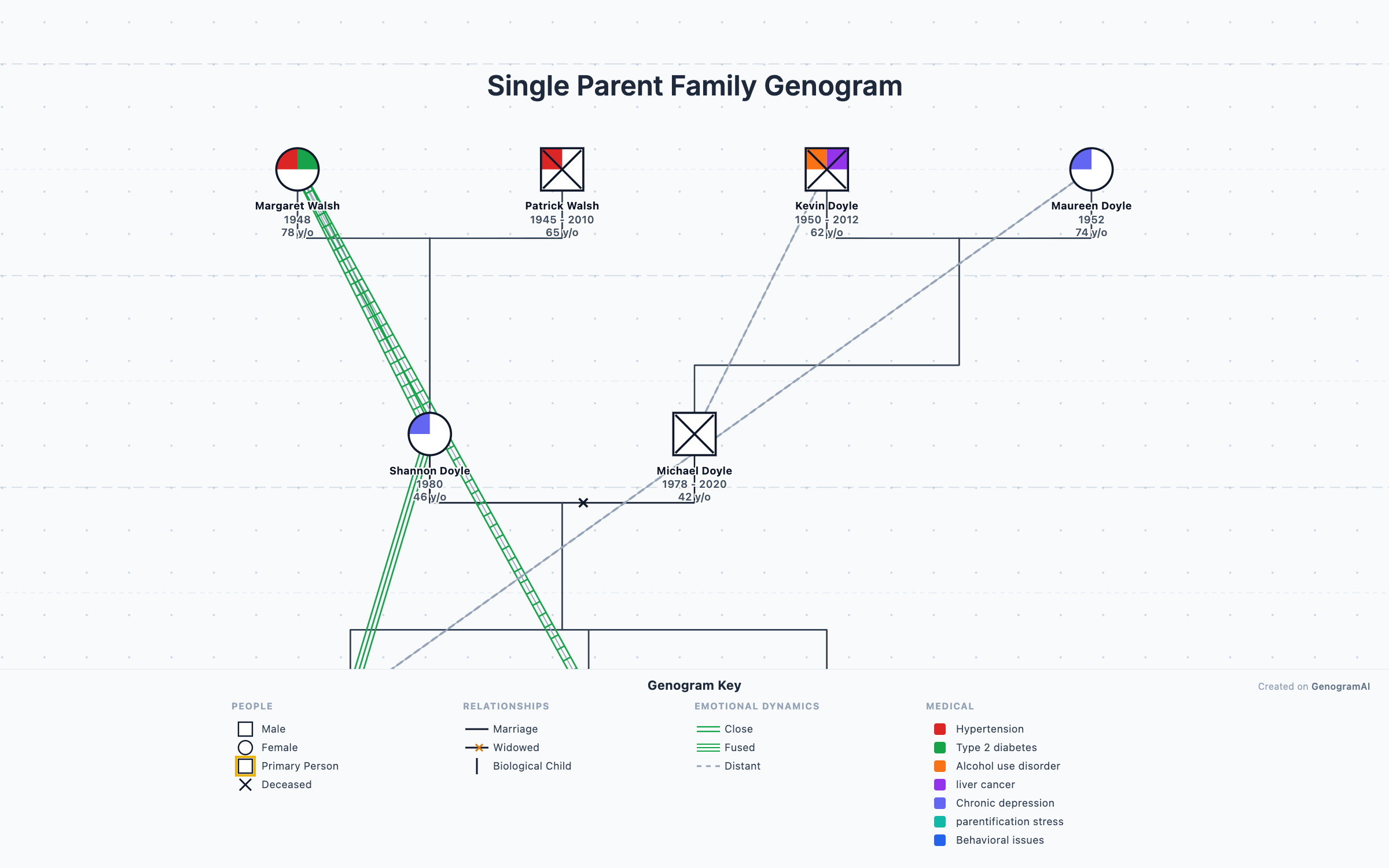 Single Parent Family Genogram